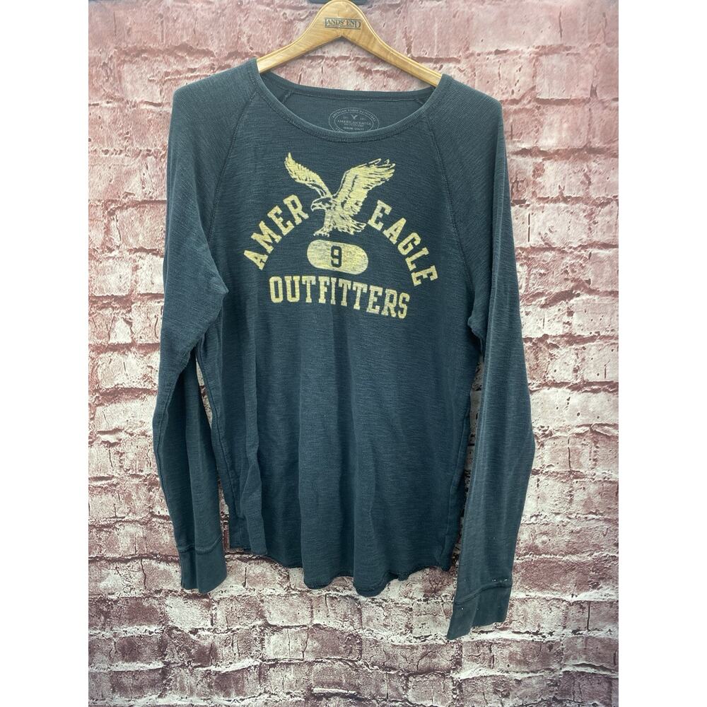 American Eagle Outfitters Men's Long Sleeve T-Shirt XL Athletic Fit Black